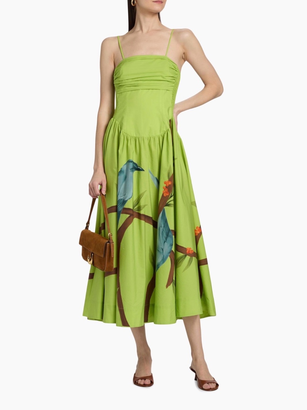 FARM Rio Lime Green Maxi Dress with Blue Bird Print - Picture 9 of 13